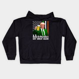 Make St Patrick's Day Great Again Funny Trump Kids Hoodie